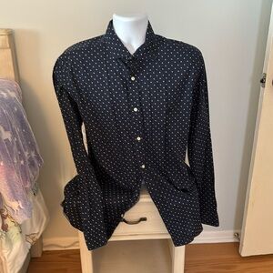 Spread collar polka dot shirt